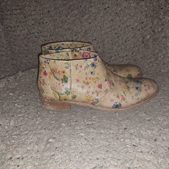 PATRICIA NASH-Carla Prairie Rose Floral Brown-Zipper Bootie-Size 10-Excellent - Picture 5 of 8